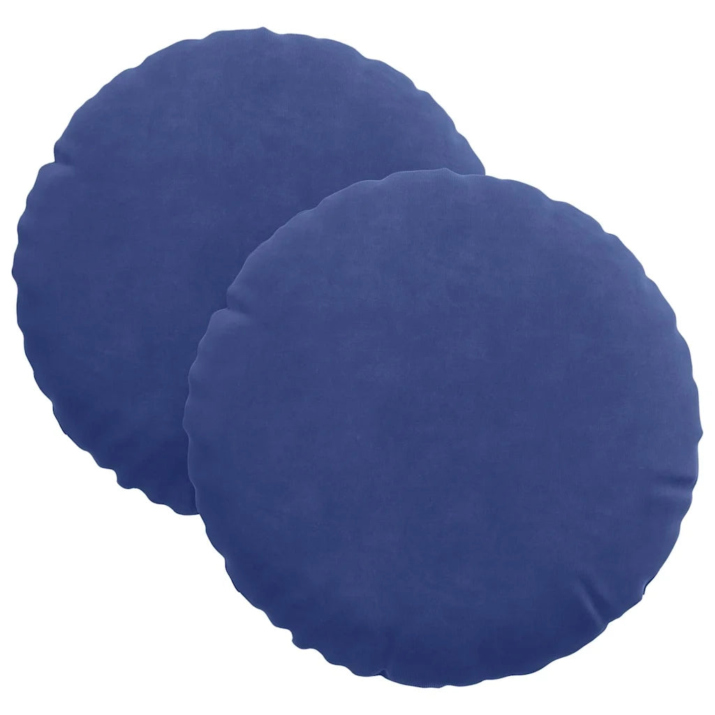 Cuscini per Seduta 2 pcs Blu Polizia Ø30 x 13 cm Velluto 42014111