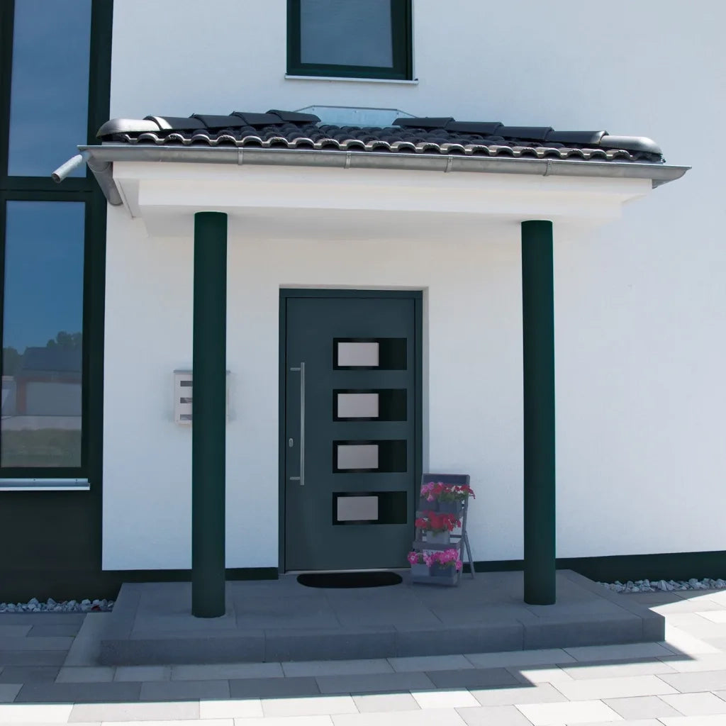 Porta Ingresso Antracite 100x200 cm in Alluminio e PVCcod mxl 117998