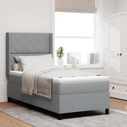 Letto a molle con materasso Grigio chiaro 90 x 200 cm Tessuto 3341686