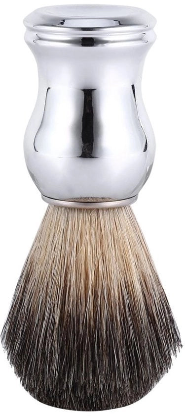 Spazzola per asciugamano modaiola con pelo finto di daino - Manico in acciaio inossidabile argentato - Lunghezza 11,1 cm - Lunghezza dei peli 5,4 cm - 100% nuovo