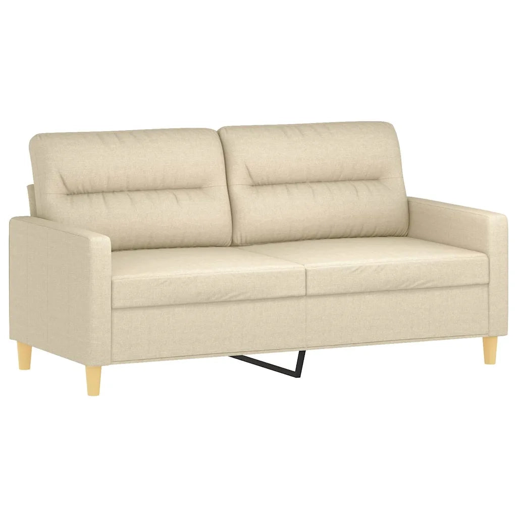 Set di Divani 2 pz con Cuscini Crema in Tessuto 3201570
