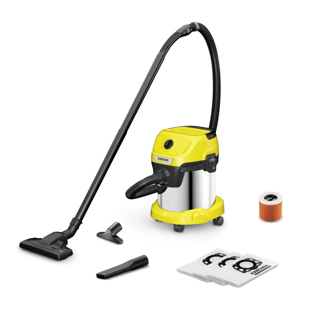 Aspiratore solidi e liquidi wd 3 s v-15/6/20 potenza 1000 w capacità 15lt. colore inox 1.628-150.0 karcker