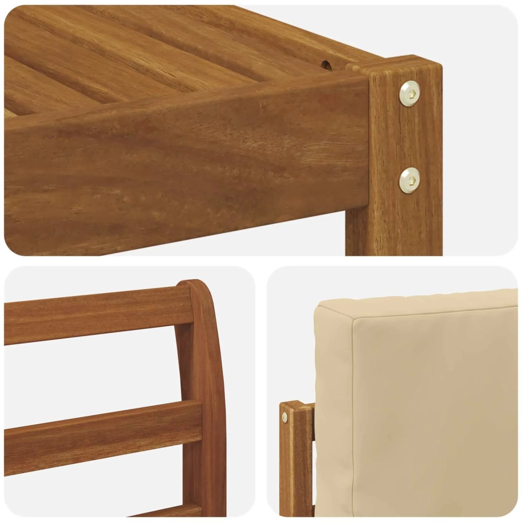 Set di divani da esterno con cuscino 11 pcs Naturale e Beige 3367091