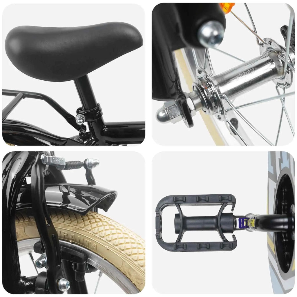 Bicicletta per Bambini 12 Pollici per bambini di 2-4 anni Nero 42009483