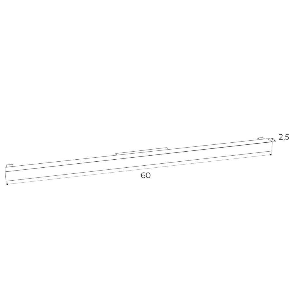 Lampada lineare magnetica nera ON/OFF LED 17W 3000K Maxlight