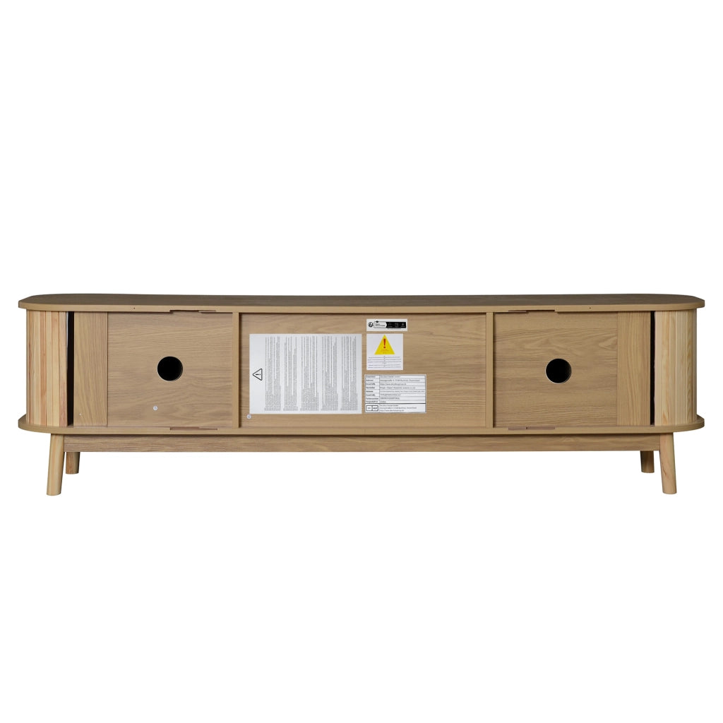 Cassettiera per TV colore naturale in MDF lunghezza 170 cm