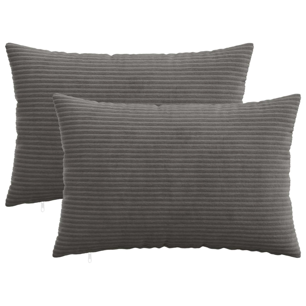 Federa 2 pcs HEERLEN Grigio Scuro 40 x 60 cm corduroy 909209