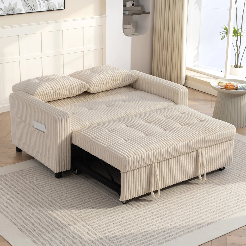 Divano letto imbottito ¨C Minimal ¨C 157x190 cm, crema