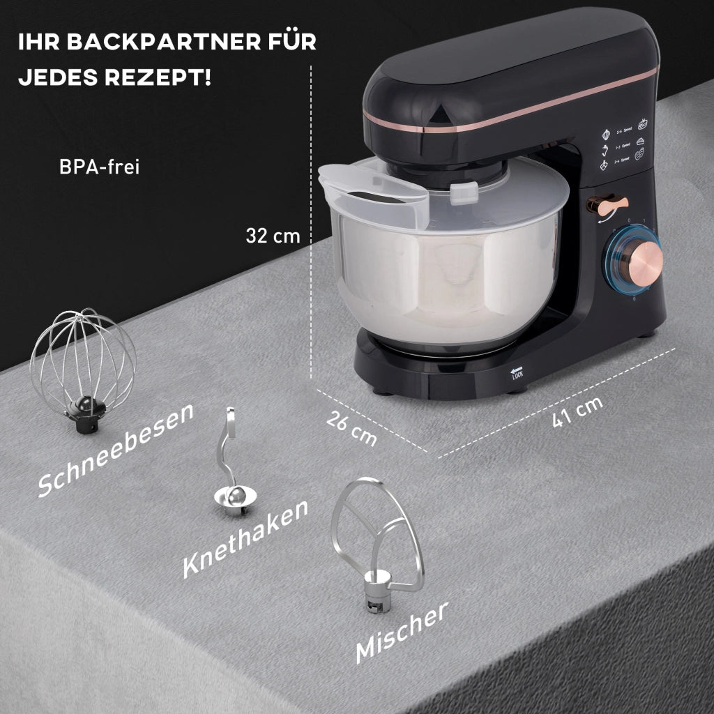 Robot da cucina ¨C Minimal ¨C 6 velocit¨¤, ciotola in acciaio inox 5.5L, nero