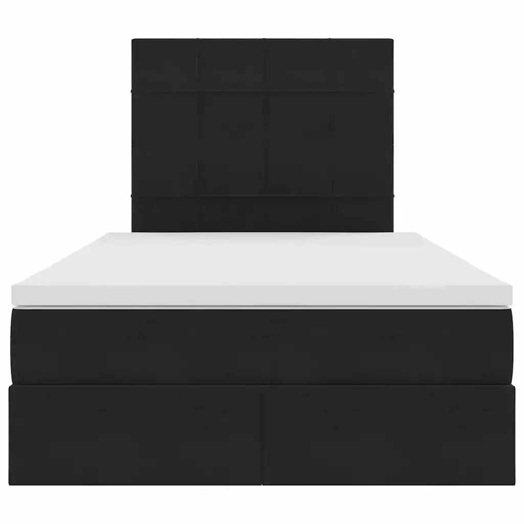 Letto con contenitore e materasso Nero 120 x 200 cm Velluto