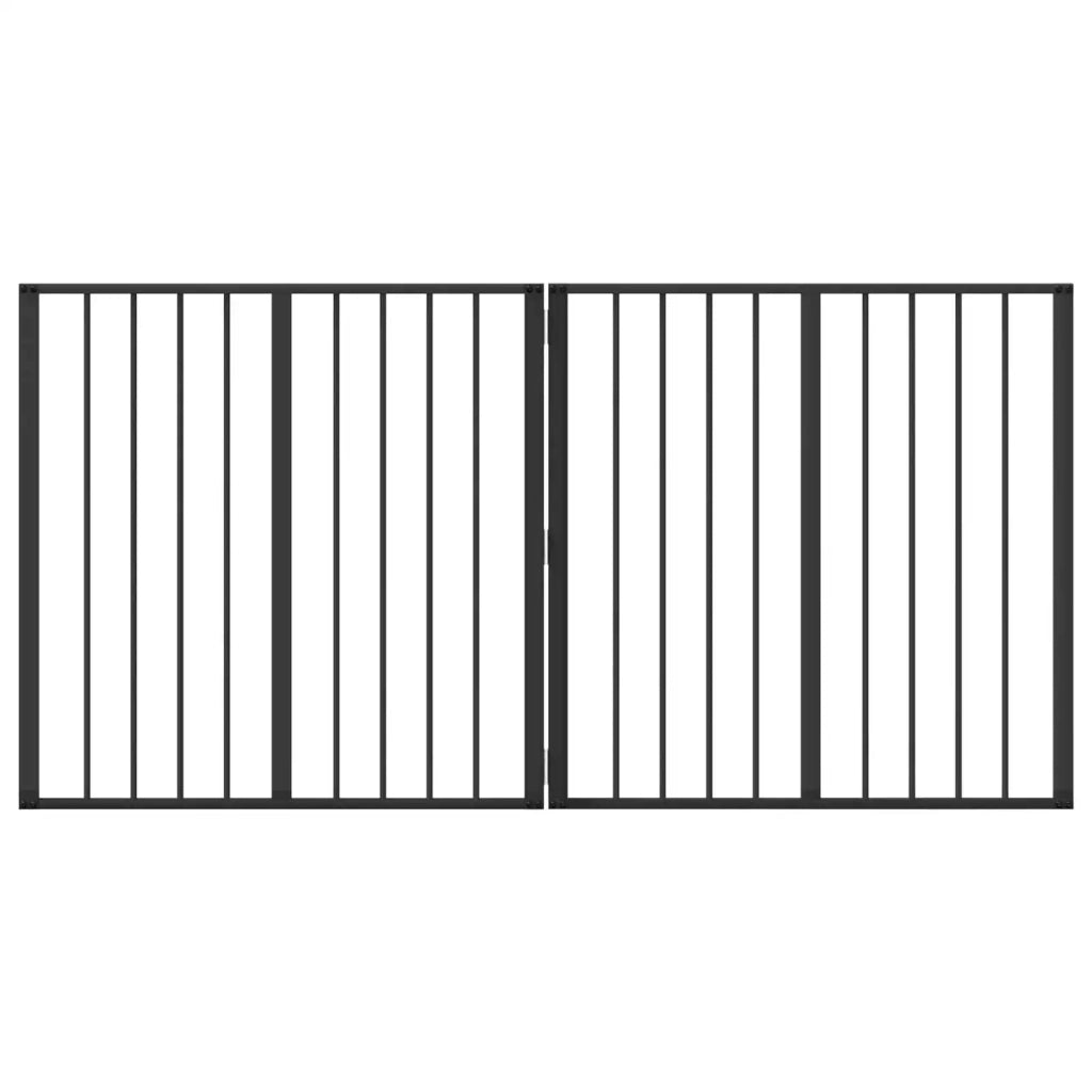 Cancello per cani 2 pcs Nero 80 x 80 cm Acciaio zincato 892005