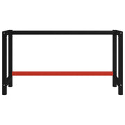 Telaio per Banco da Lavoro in Metallo 150x57x79 cm Nero e Rosso 147929