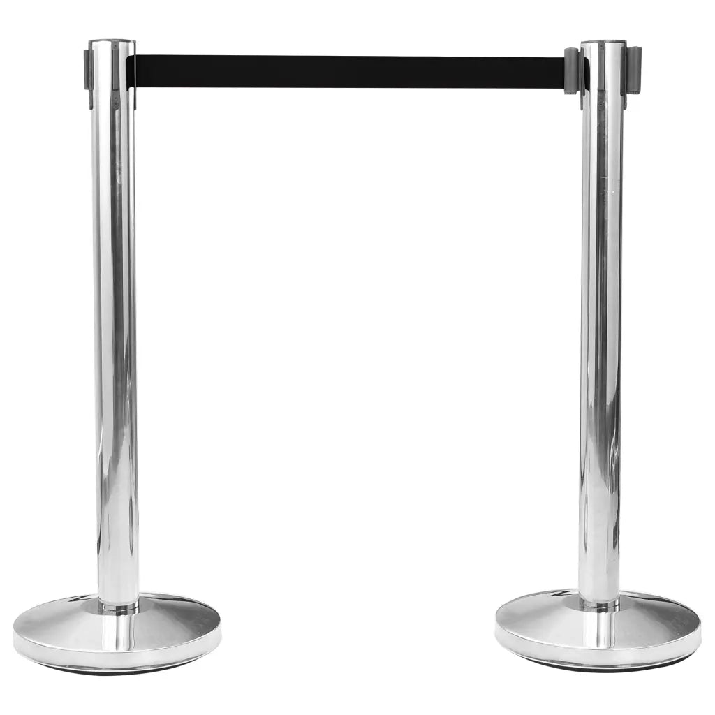 Barriera a Nastro Retrattile 200 cm Nero cod mxl 72543