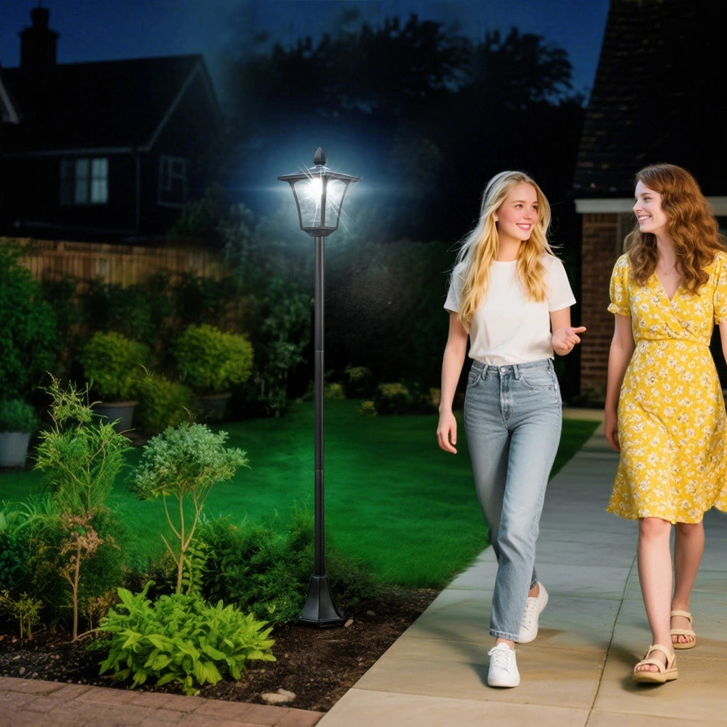 Lampada da giardino a energia solare ¨C Minimal ¨C nero 18x18x160 cm