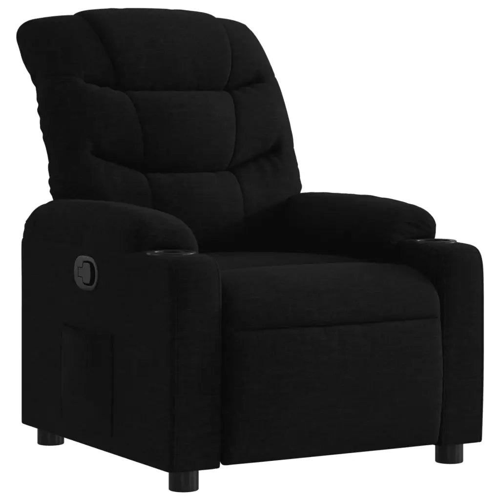 Poltrona Reclinabile in Tessuto Nero 374149