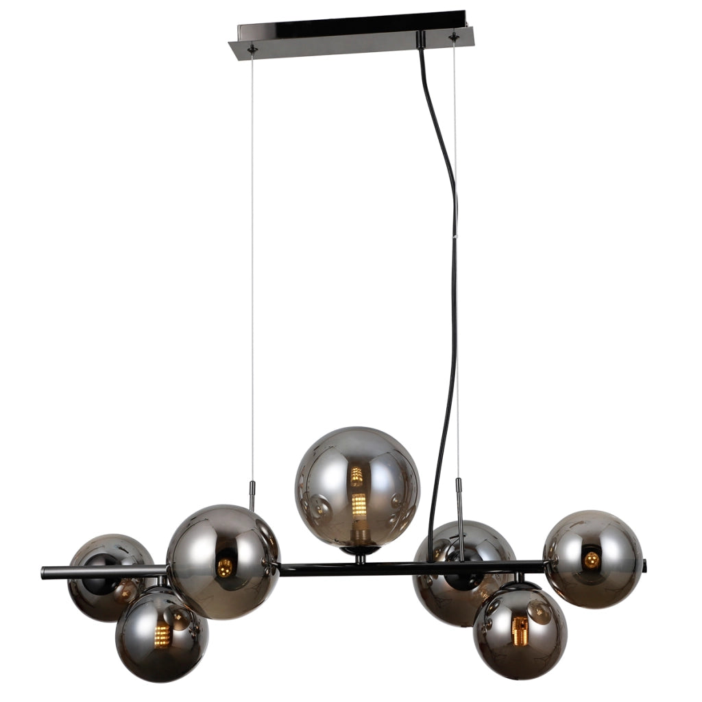 Lampada sospensione Canello nero cromo 7xG9 Italux