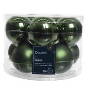 Kit 10 palline in vetro verde 8 cm