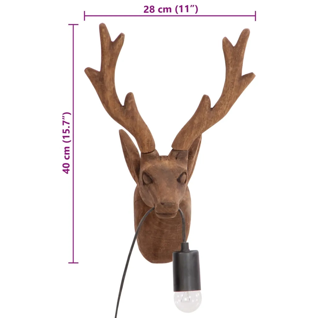 vidaXL Lampada a Parete a Forma di Animale 25 W 28x20x40 cm E27