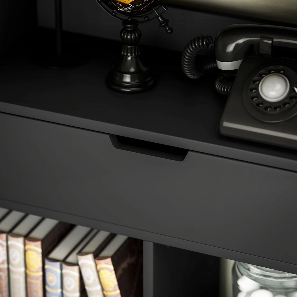 Libreria in Legno con Cassetto ¨C Minimal ¨C Nero 60x26x158