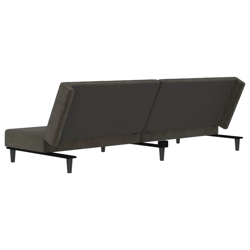 Divano letto | Sof¨¤ letto | Letto singolo a 2 Posti Grigio Scuro in Velluto