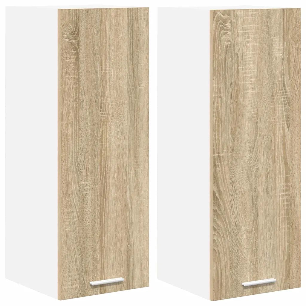 Armadio pensile 2 pcs Quercia Sonoma e Bianca 30 x 31 x 80 cm 884247
