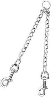 Connettore per cintura canina a doppio nodo senza nodo - Materiale leggero metallico - Rotativo 360° - Adatto per 2 cani - Duraturo e inox - Kit di cintura canina
