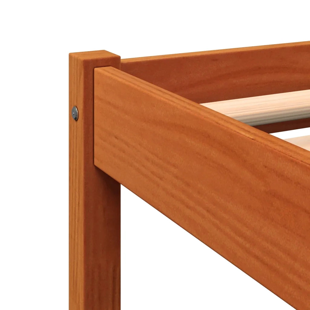 Giroletto senza Materasso-Struttura Letto Marrone Cera 150x200 cm Legno di Pino 402117