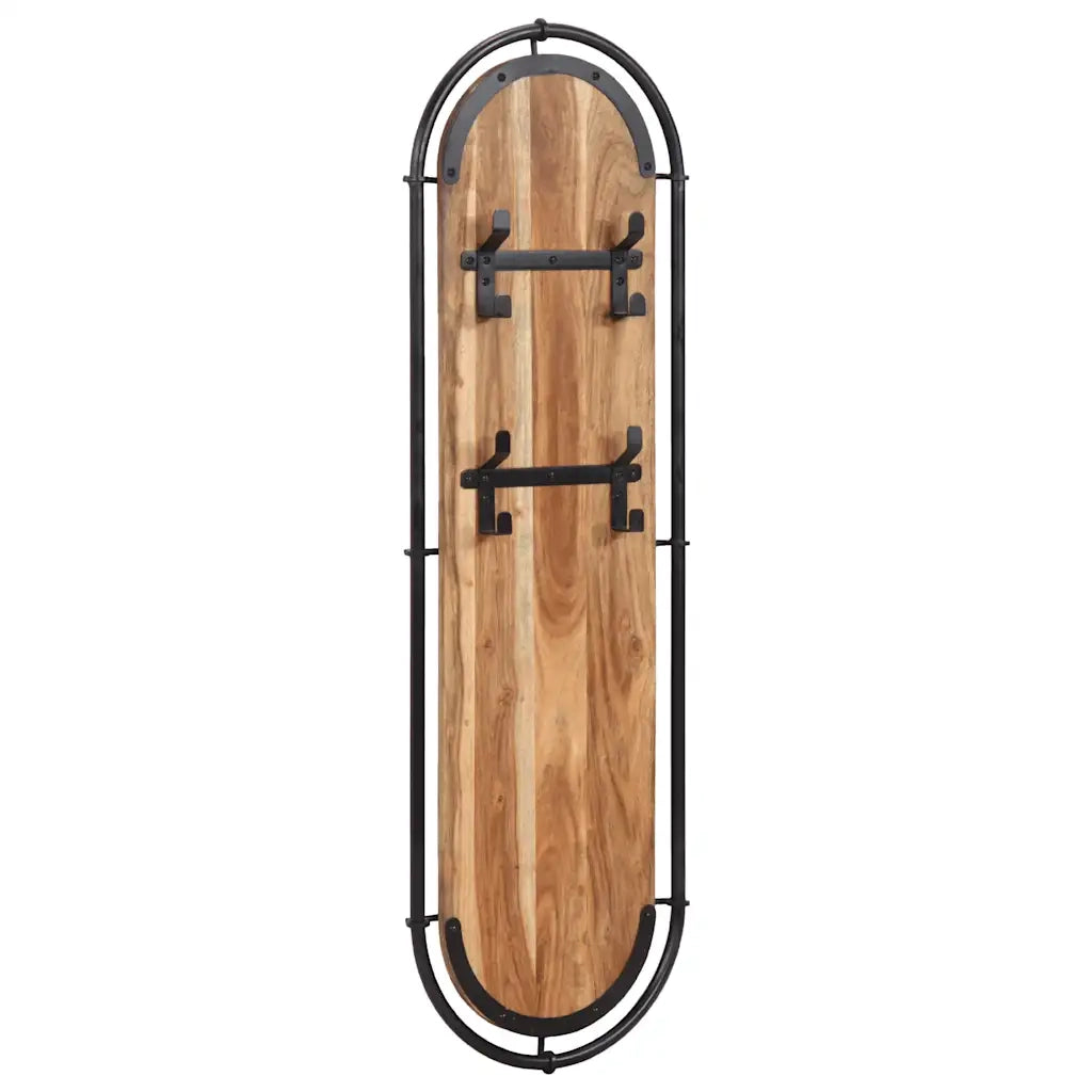 Appendiabiti da Parete con 4 Ganci 2pz Legno Massello Acacia 4013504