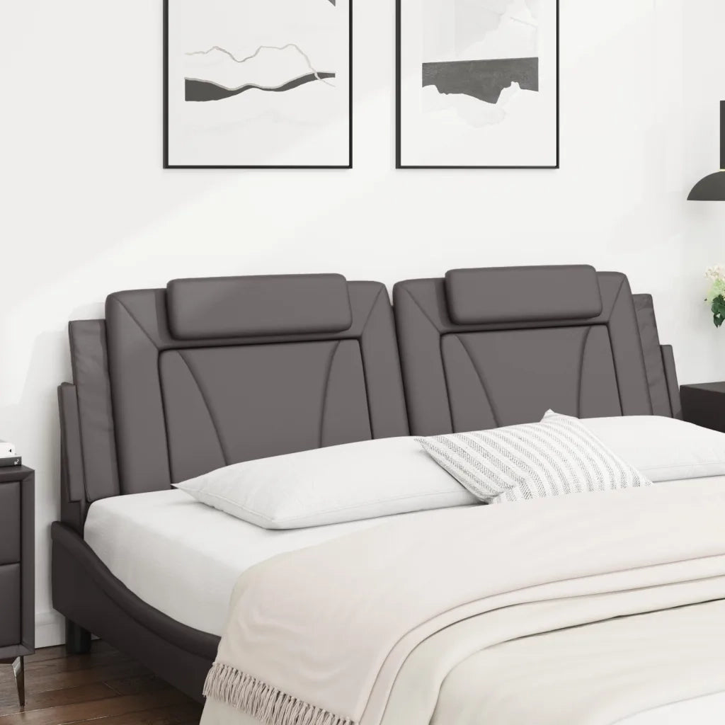 Cuscino Testiera Viana Grigio 180 cm in Similpelle 374807