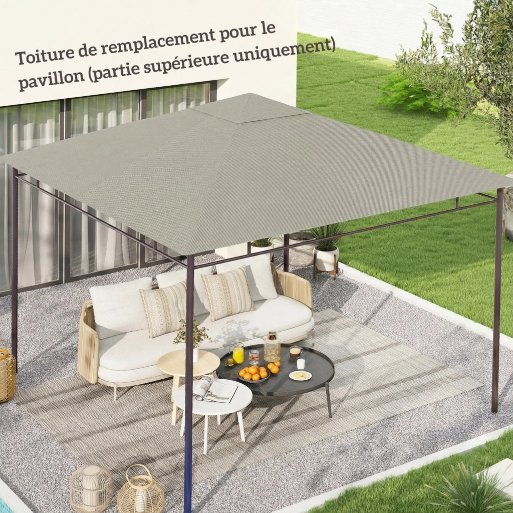 Tenda gazebo giardino polyester ¨C zephmum ¨C grigio 3x3 m 180 g/m2