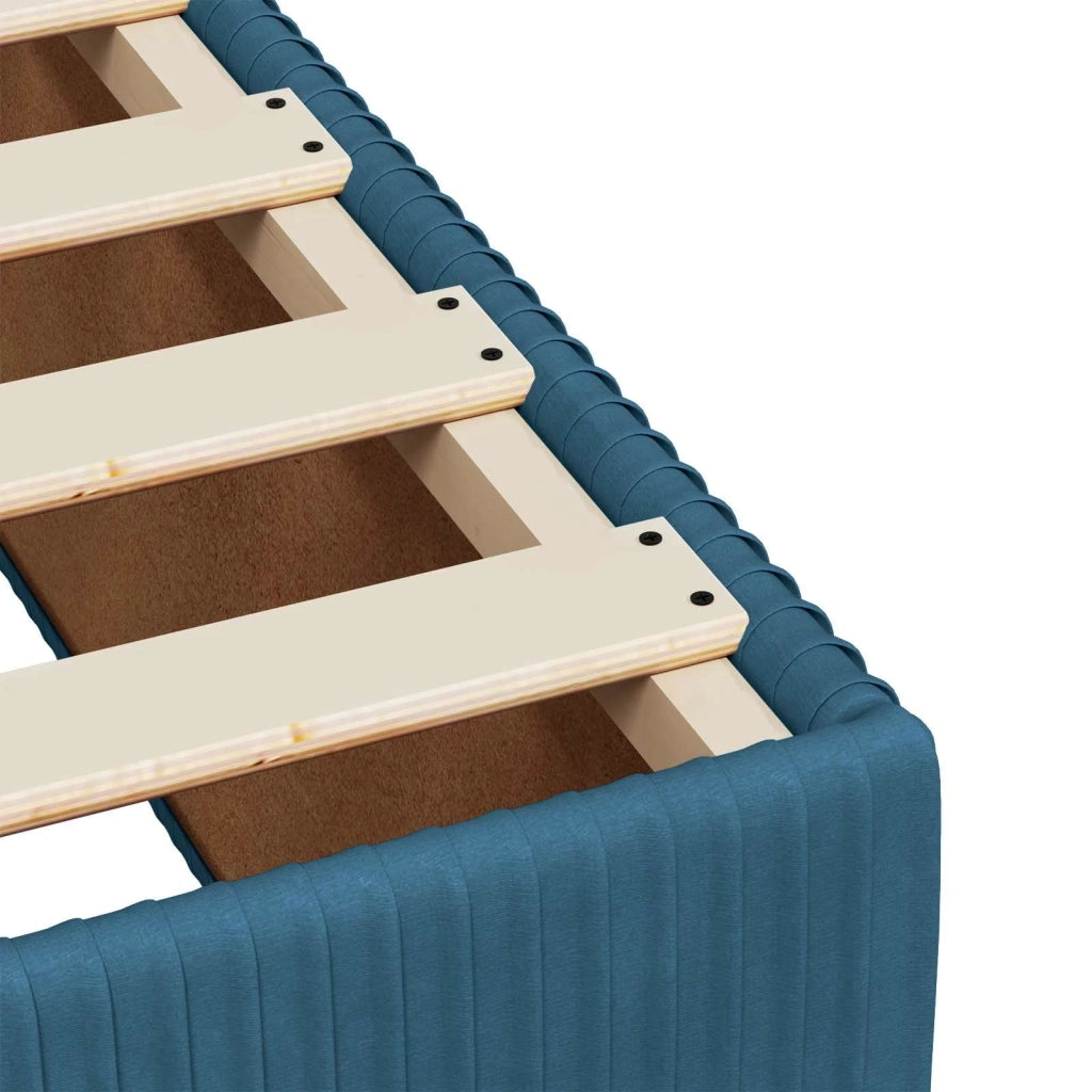 Letto box spring con materasso Blu 100 x 200 cm Velluto 3454551