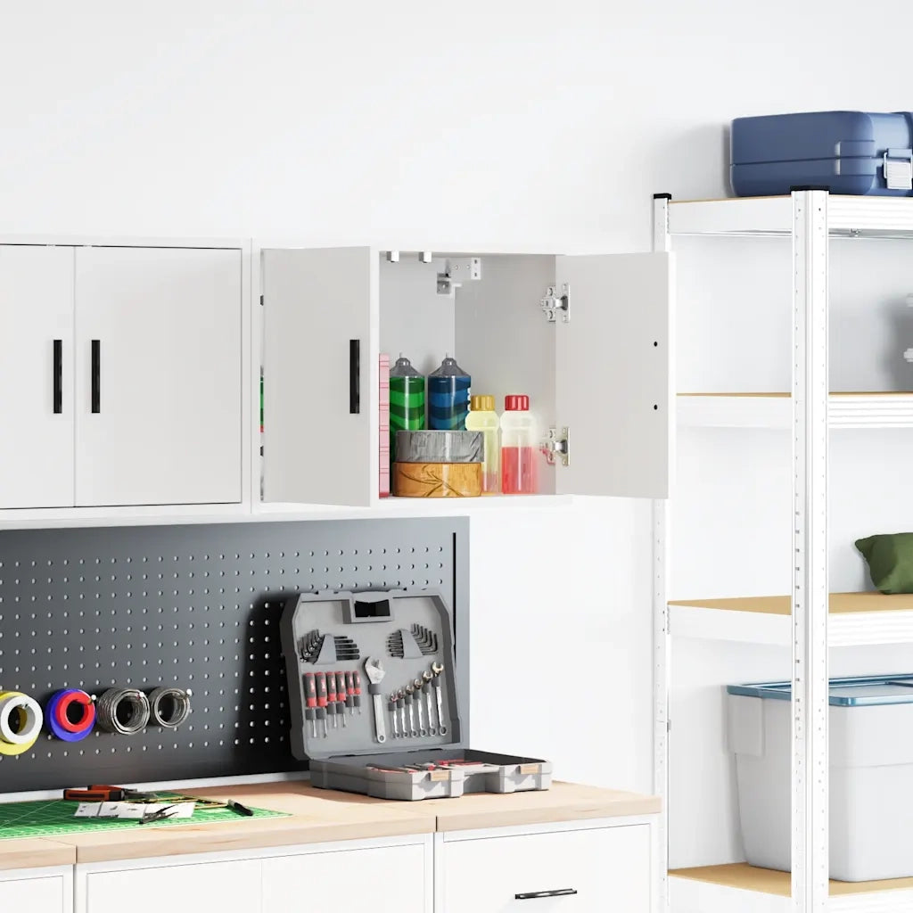 Pensile per Garage Bianco in Legno Multistrato 860643