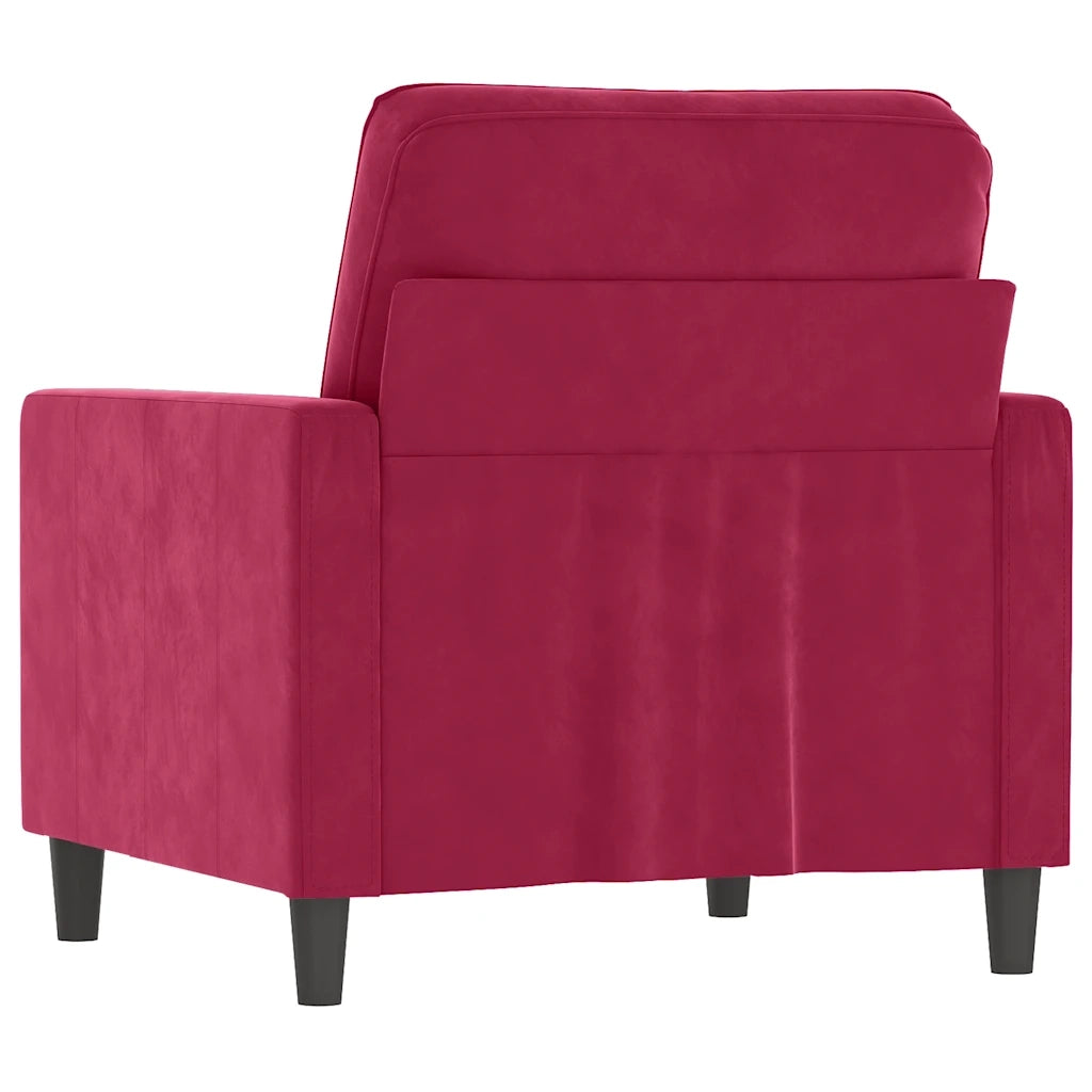 Poltrona Rosso Vino 60 cm Velluto 359183