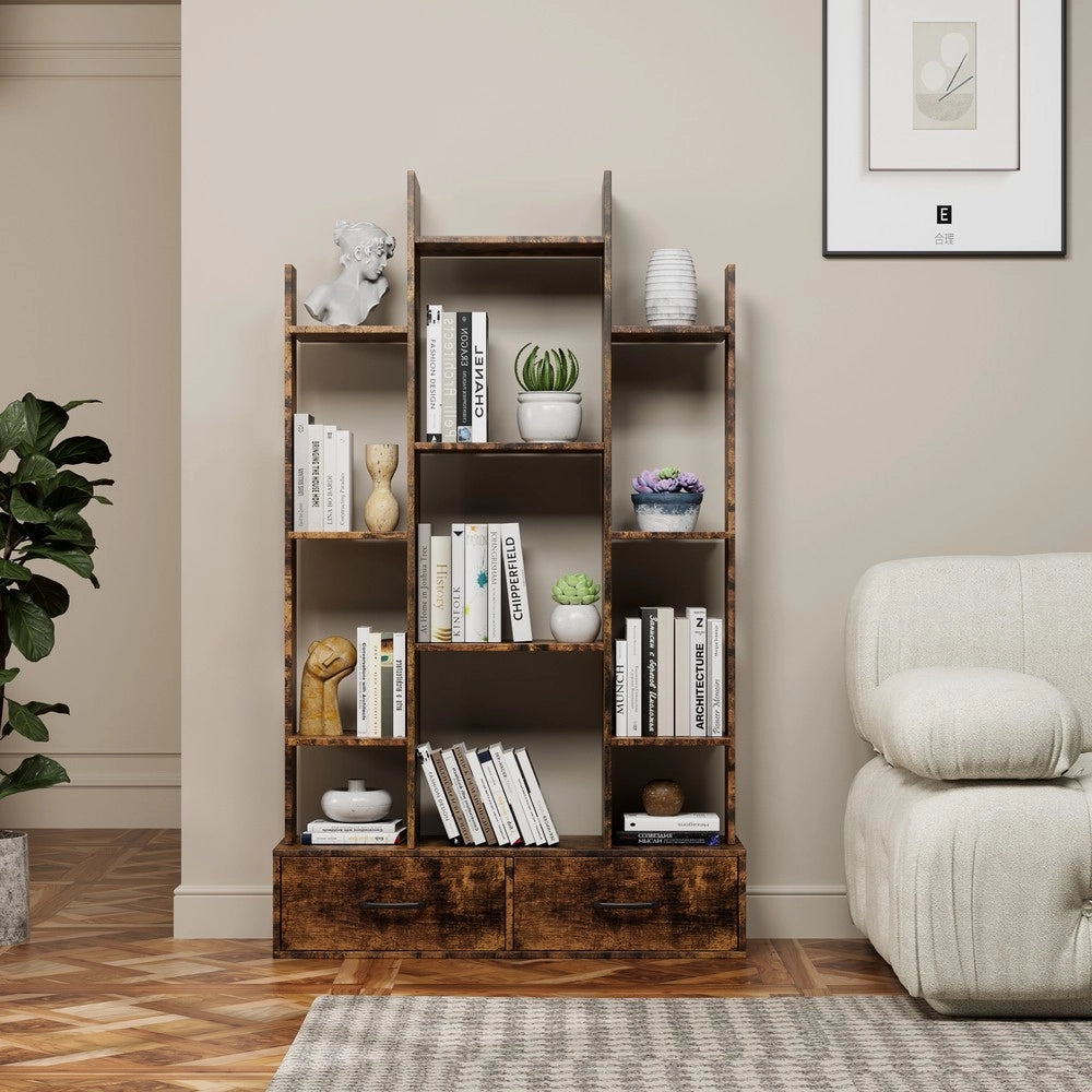 Libreria Industriale con Cassetti e Ripiani ¨C Xylo ¨C Marrone Rustico
