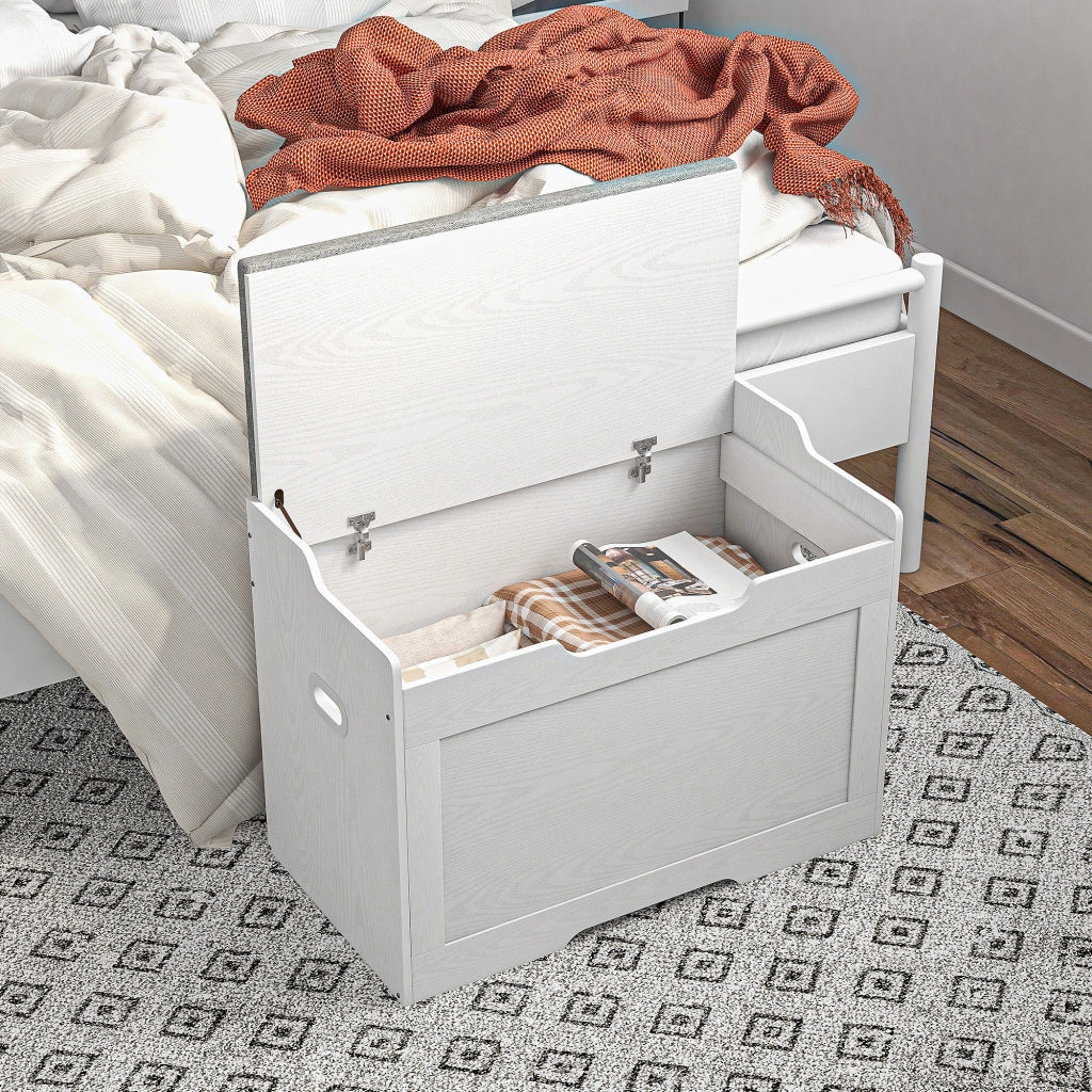 Cassettiera con sedile e cuscino ¨C Minimal ¨C 103 litri, bianco