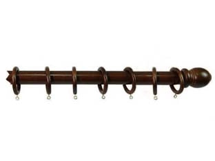 BASTONE IN LEGNO SENZA SUPPORTI Ø MM.35 NOCE  cm.300