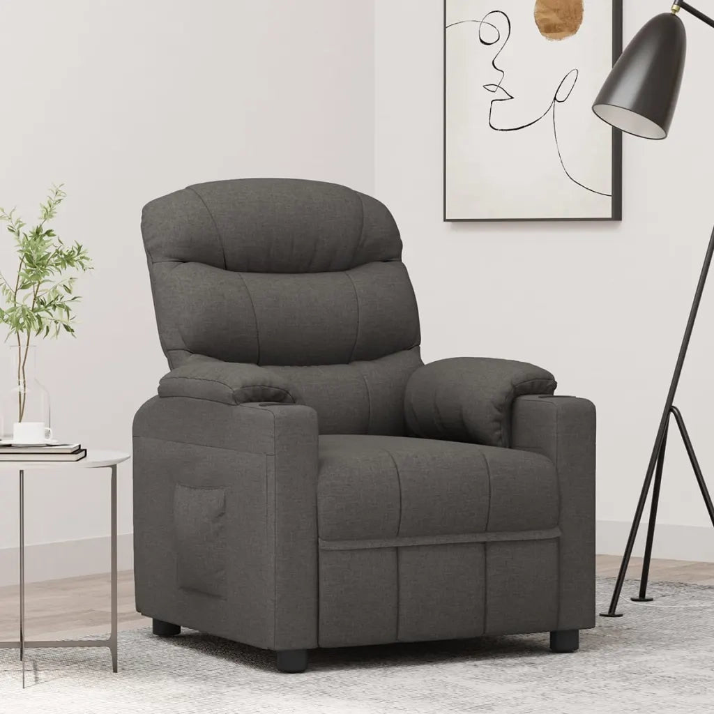Poltrona Reclinabile in Tessuto Grigio Scuro 348071