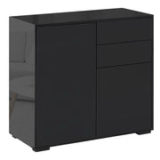 Mobiletto Multiuso per Casa e Ufficio con 2 Cassetti e 2 Armadietti, Apertura a Pressione, 79x36x74cm