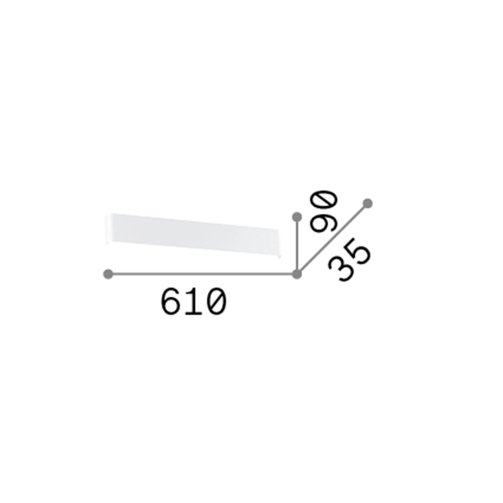 Applique Moderna Delta Metallo Nero Led 19,5W 3000K Luce Calda
