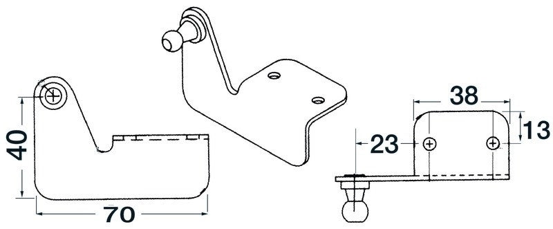 SUPPORTO INOX A SQUADRA SBALZO SX Ø mm.8