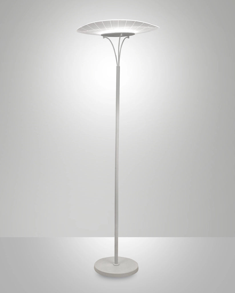 Vela Lampada da terra LED integrato 24W 2180lm 3000K Bianco Struttura in metallo e metacrilato, design moderno ed elegante altezza 175cm