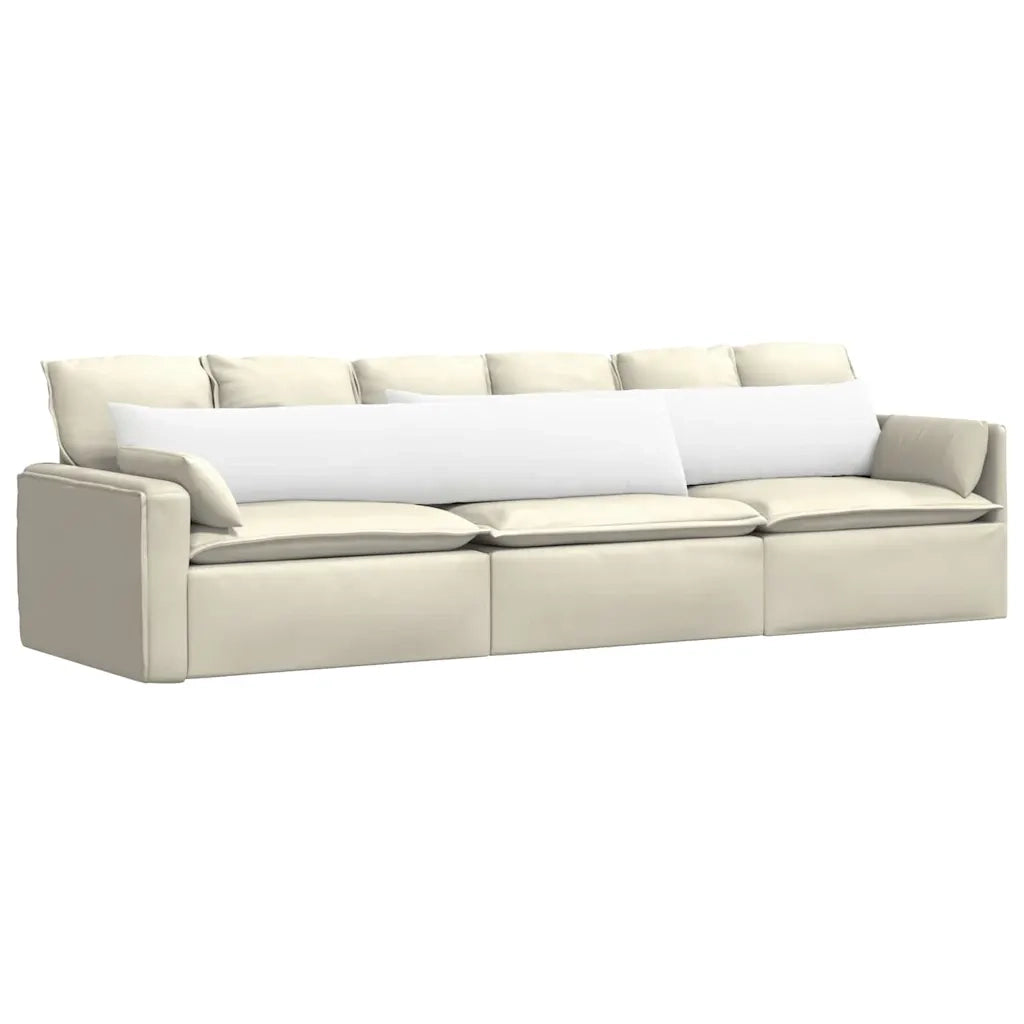 Cuscini da Divano 2 pz-Set di 2 Cuscini per Sofa Bianco 200 x 40 cm Tessuto