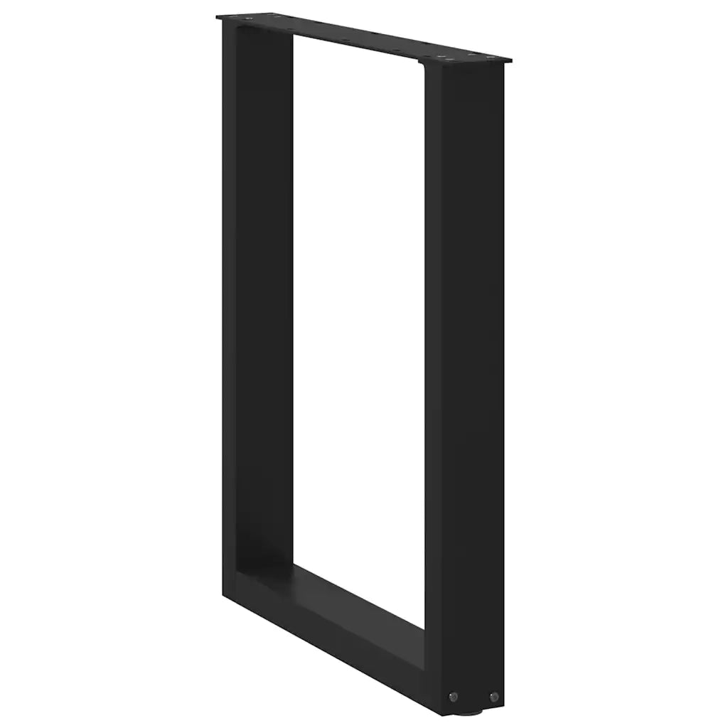 Gambe per tavolo da pranzo a forma di U 2 pz nere 70x(72-73) cm in acciaio 4013184