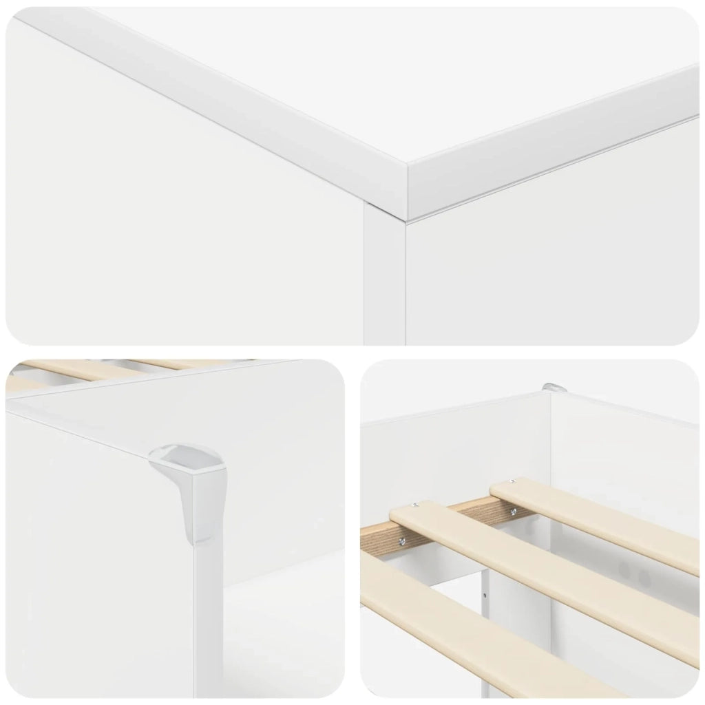 Struttura Letto Loft con Mobile 3 pcs Bianco Legno multistrato