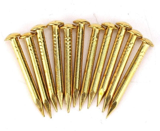 Nageli 100 Stuks - Ronde Testa - Giallo - Hardware Decorativo - Per Legno/Gesso - Materiale Premium - Spilloni