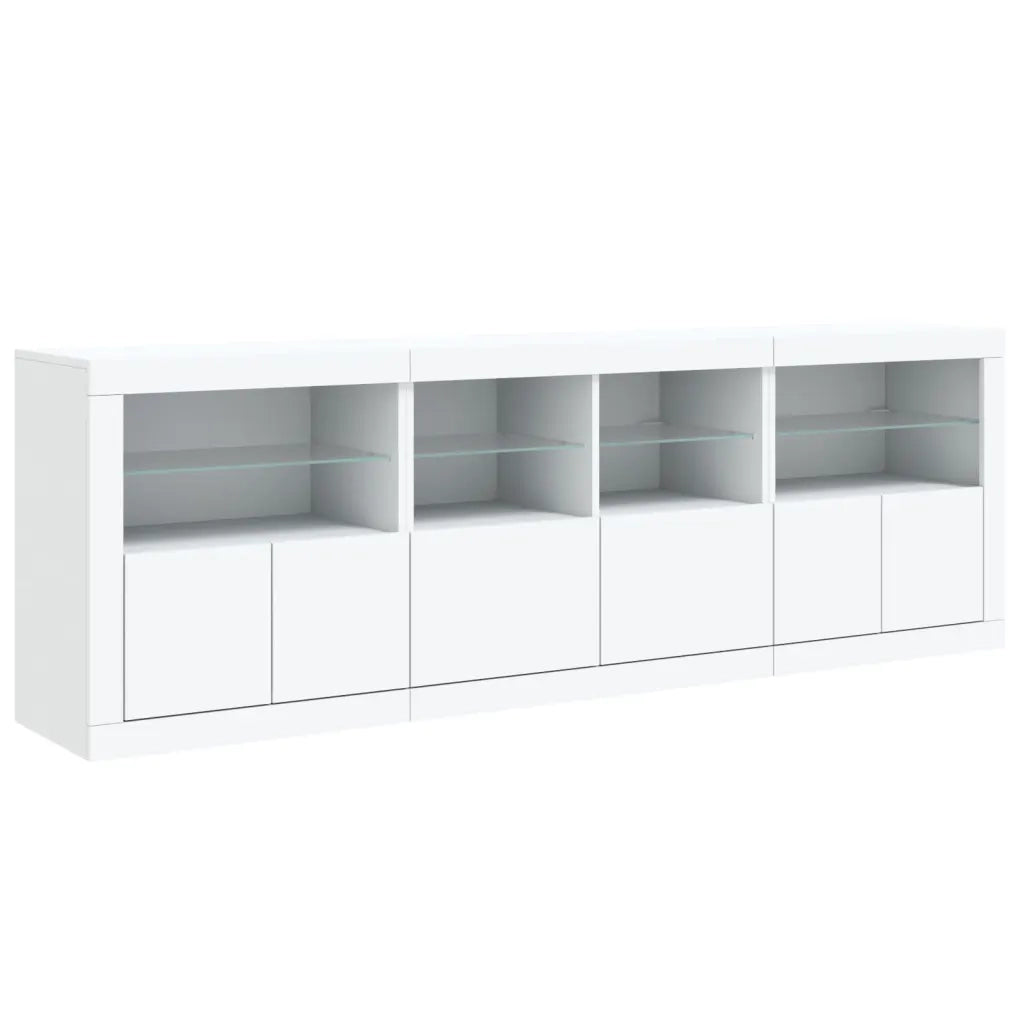 Credenza con Luci LED Bianca 202x37x67 cm 3209009