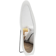 Specchio da Terra con Cornice in Velluto ¨C Minimal ¨C Bianco 160x50 cm