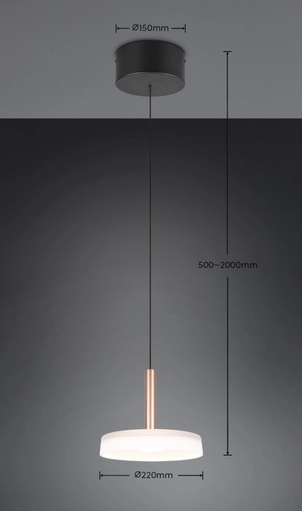 Lampada a sospensione moderna CELESTE Trio vetro bronzo LED