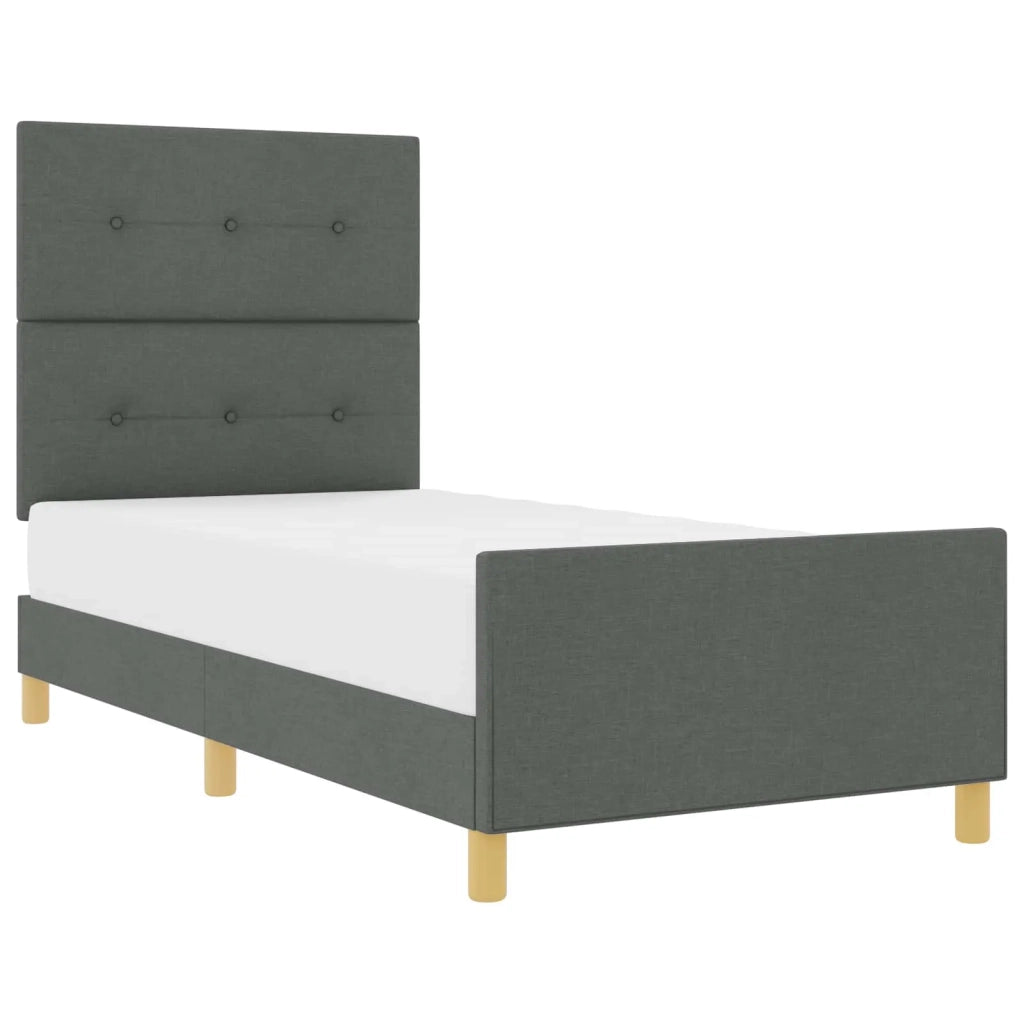 Struttura del letto Grigio scuro 80 x 200 cm Tessuto