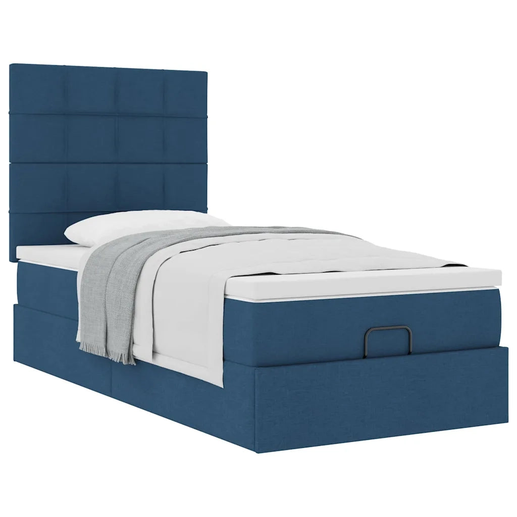 Pouf Letto con Materasso Blu 100x200 cm in Tessuto 3313139